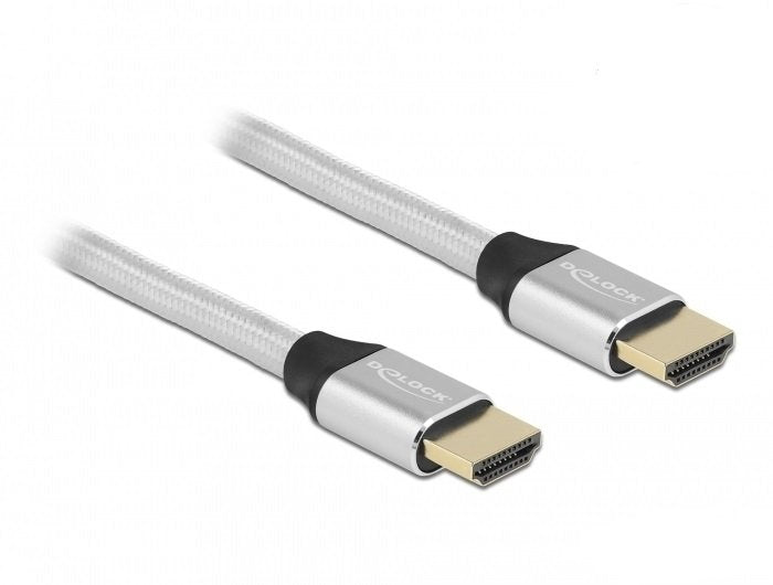 Delock Ultra High Speed HDMI Cable 48Gbps 8K 60 HZ Silver 3M Certificado