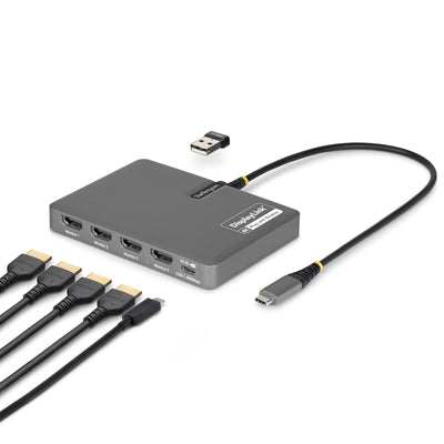 StarTech.com Quad-usb-hdmi-adapt Base Laptop And Replicador Ports Alámbrico USB 3.2 Gen 1 (3.1 Gen 1) Type-c G — image 1