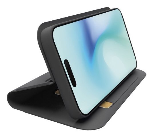 Sbs Wallet Stand Case In Pu For Iphone 16 Pro, Black