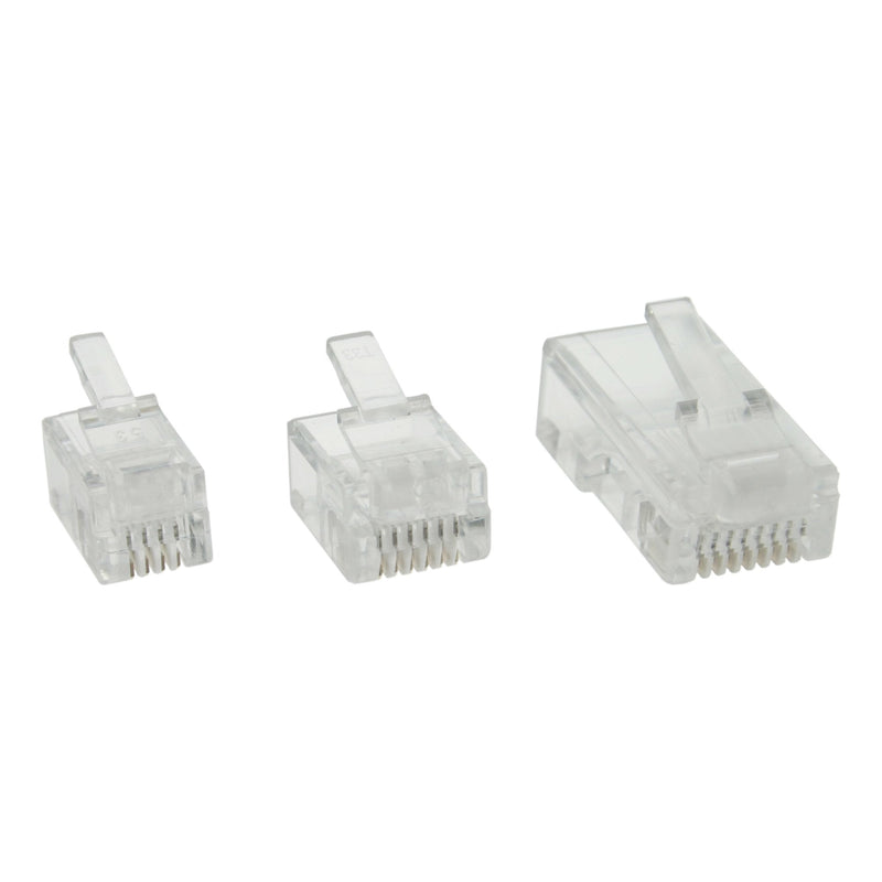 Inline Connector Modular 4P4C RJ10 Crimpar a Cable Flat 10 Units