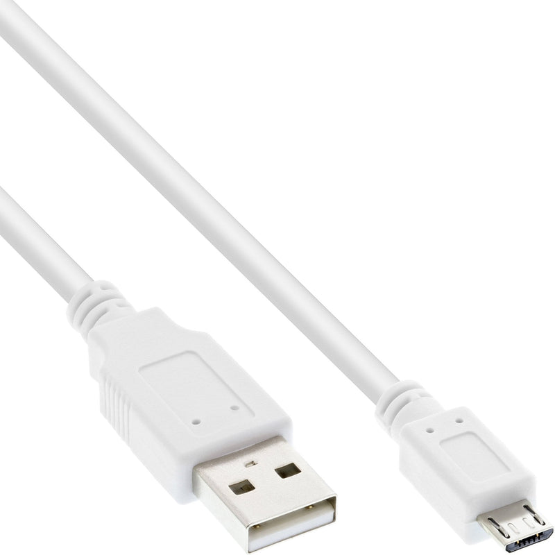Inline Cable Micro USB 2.0 Connector USB-A a Connector Micro-b White 1,5M