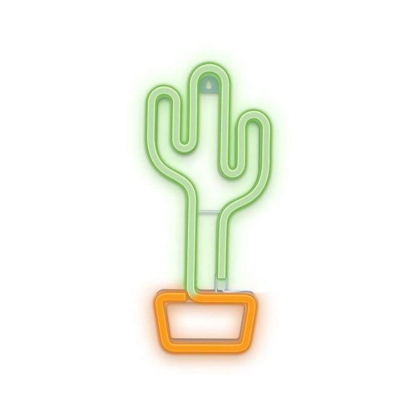 Forever Lamp Neon LED Cactus Orange Green