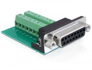 Delock Adapter Sub-d 15 Pin Set Port Socket Bloque Terminals 16 Pin — image 1