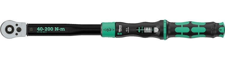 Wera Key Par With Cuarto Bloqueo Click-torque Máximo C 3 R/L Black/Green Output 1/2, 40A 200 Nm 05075695001