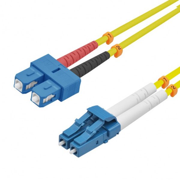 Helos Lwl Network Cable Lc/Sc Duplex 9/125?M OS2 Yellow 0,5M