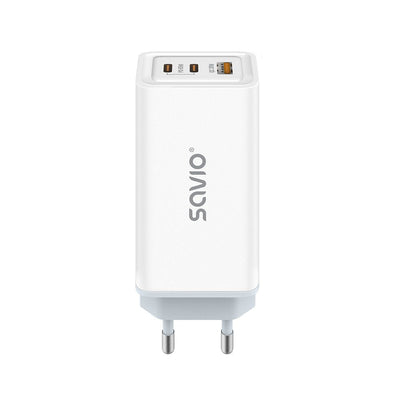 Savio LA-07 Charger Network GaN 65W, Usb, QC4.0 +, PD 3.0, White — image 1