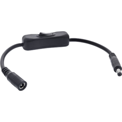 Inline® DC Cable With Switch, DC Male/Female 4.0X1.7MM, Awg 18, Black 0.20M — image 1