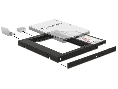 Delock Frame Assembly 5.25 Slim 2.5 SATA HDD 9.5MM — image 1