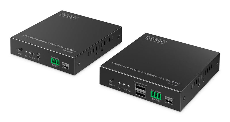 Digitus HDMI Fiber KVM Extender Set 4K 60HZ 40 Km 300M IP 1G Black