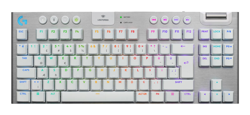 Logitech G G915 X Lightspeed Keyboard Set USB + RF Wireless + Bluetooth QWERTY Internacional Ee.uu. White