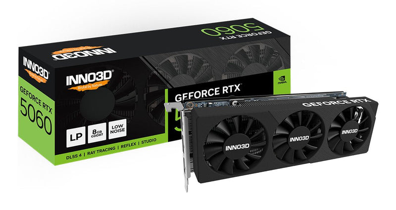 INNO3D Graphics Card GeForce Rtx 5060 Low Profile, Dlss 4, 2x DisplayPort, 1x HDMI 2.1 N5060L-08D7-17941616