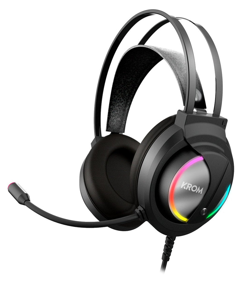 Krom Headphones Micro Kappa Gaming RGB 50MM/RGB LED/ Microphone Flexible/USB/Jack 3.5MM Nxkromkappa