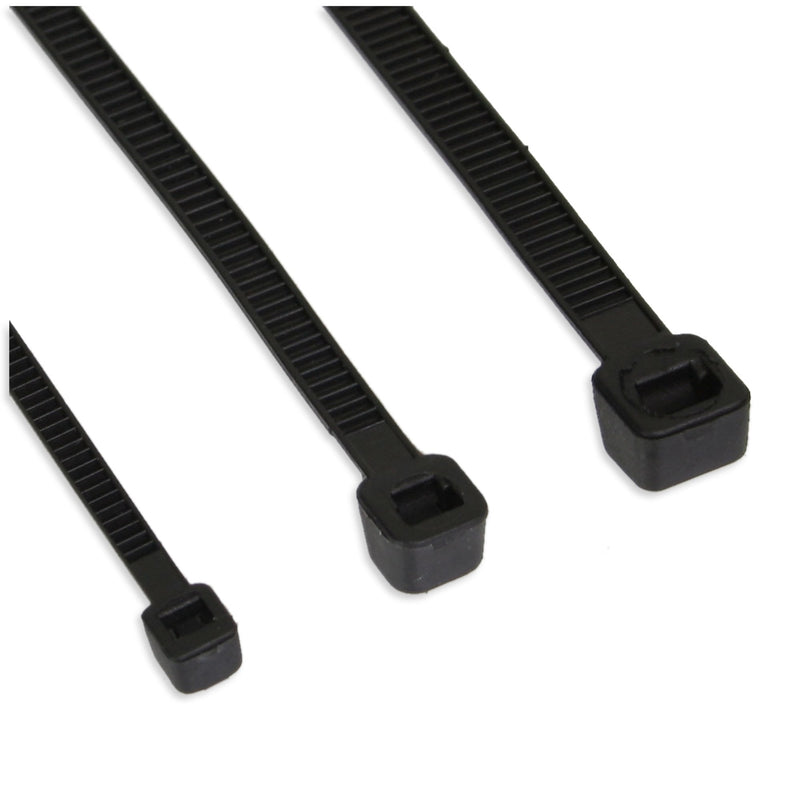 Inline Cable Ties Long 400MM Wide 7,2MM Black 100 Units
