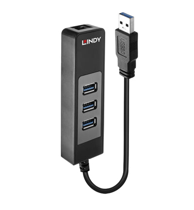 Lindy 43176 Hub Interfaz USB 3.2 Gen 1 (3.1 Gen 1) Type-a 5000 Mbit/S Black — image 1
