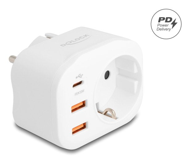 Contact Protection Socket Power With Protection Kids And USB Pd Charger 20W