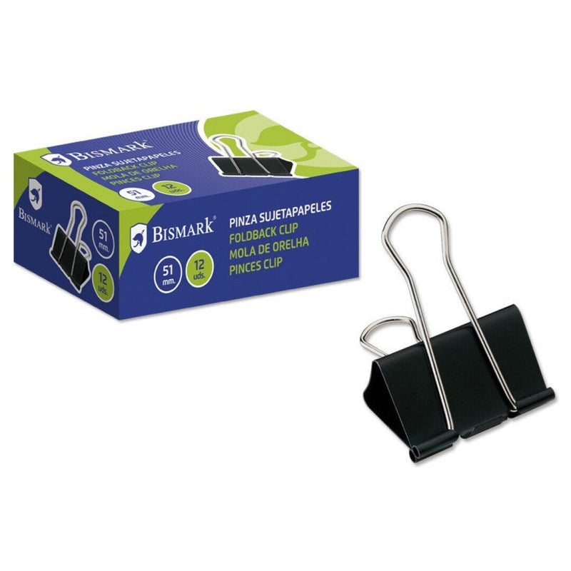 Bismark Pinza Sujetapapeles Metalica 51MM - Shovel Abatible - Colour Black