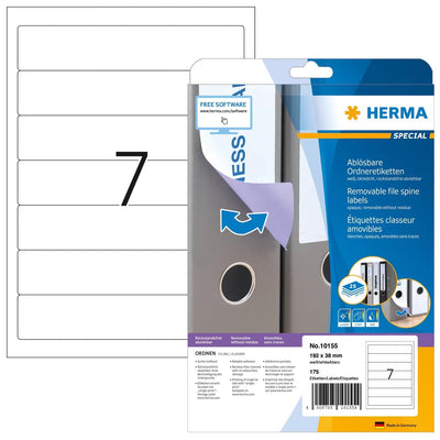 Herma Labels Ring Binder 38,0 X 192,0MM White — image 1