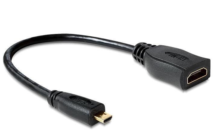 Delock 65391 HDMI Cable 0,23M HDMI Type a Standard HDMI Type D (micro) Black