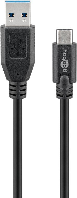 Goobay USB 3.0, 0.5M USB Cable 0,5M 3.2 Gen 1 (3.1 Gen 1) USB a USB C Black