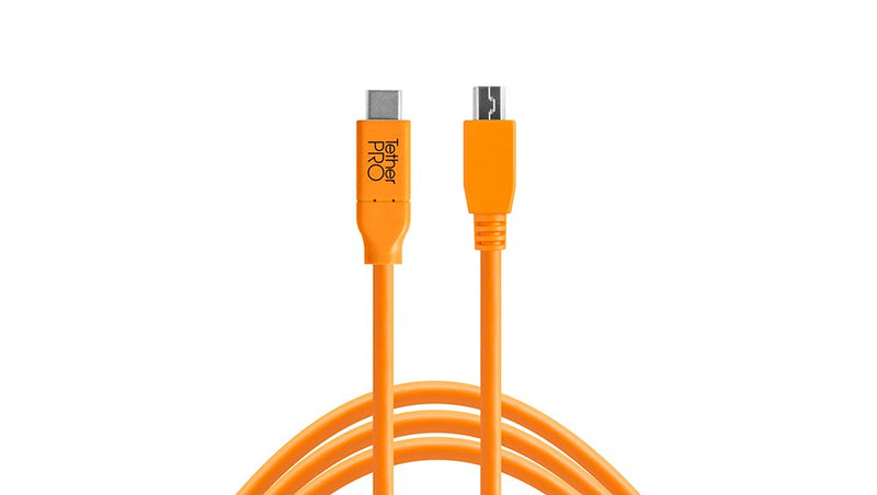 Tether Tools CUC2415-ORG USB Cable 4,6M 2.0 USB C Mini-usb B Orange