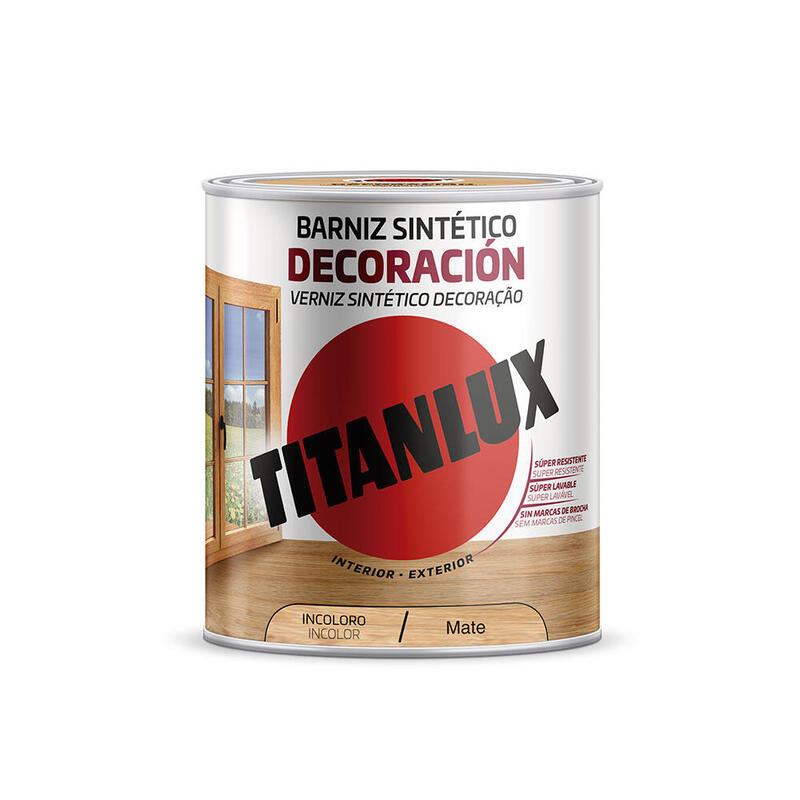 Barniz Sintético Decoración Matte Incoloro 0,750L Titanlux M12100034