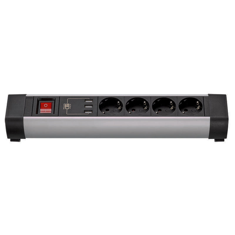 Base Múltiple With Fijación 4 Sockets + 3 USB