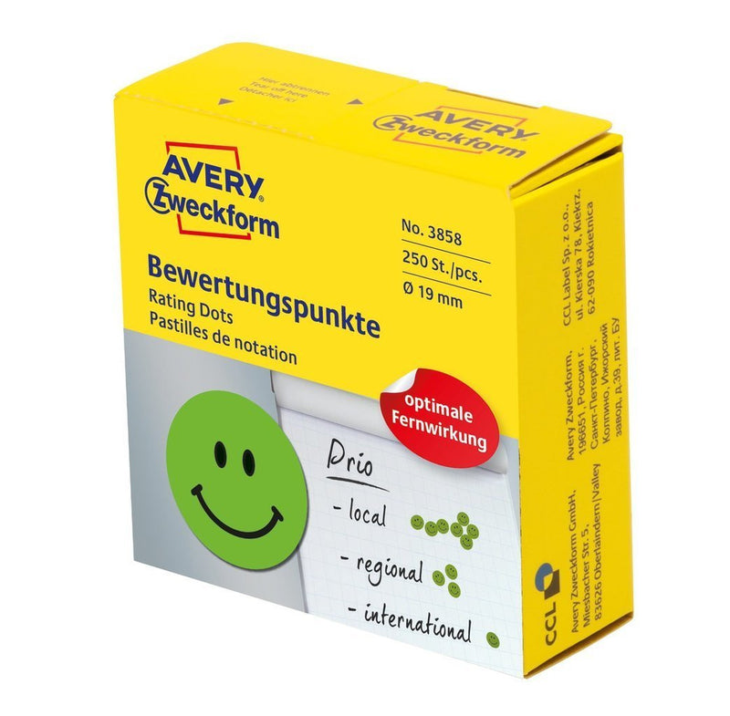 Avery Zweckform 3858 Label Self-adhesive Green Círculo Permanente 250 Pieces