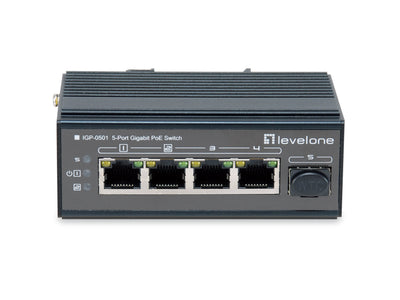 Switch Levelone 5X Ge IGP-0501 4XGE 1XGSFP 4XPOE + — image 1