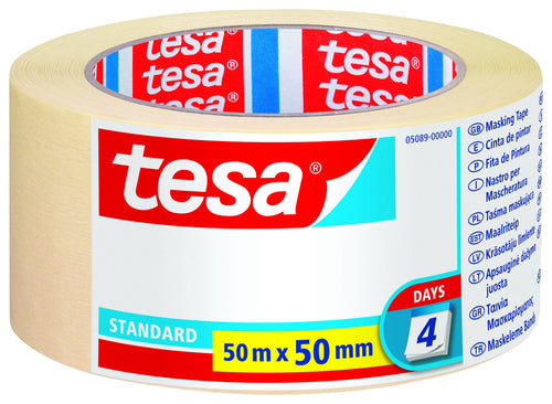 Tesa Standard Tape Pintor 50MM X 50M - Fabricada Paper - Libre Disolventes - No Deja Residuos — image 1