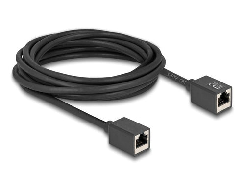 Delock Network Cable Alargador Empalme RJ45 Connector Female a RJ45 Connector Female CAT.6A S FTP 5M Black — image 1