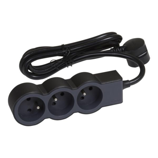 Power Strip Power Extra Plaska 16A 3680W 3X2P + Z With Przewodem 1.5M - Negro-gris Oscuro