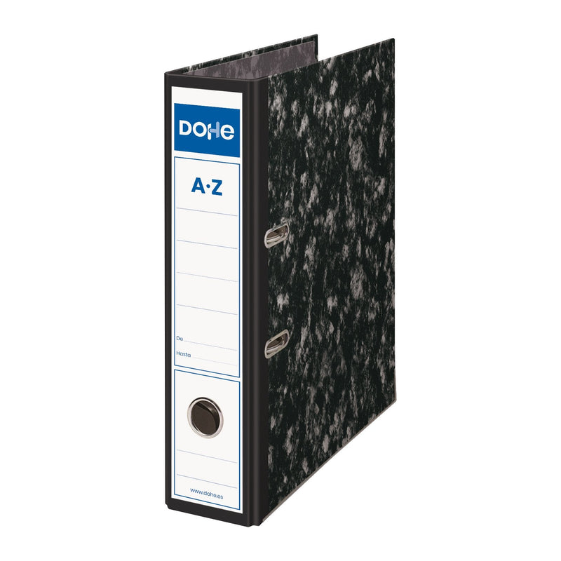 Dohe Ring Binder Archinovo Cartón Rígido Lever Folio Lomo Wide Rado Black Jaspeado