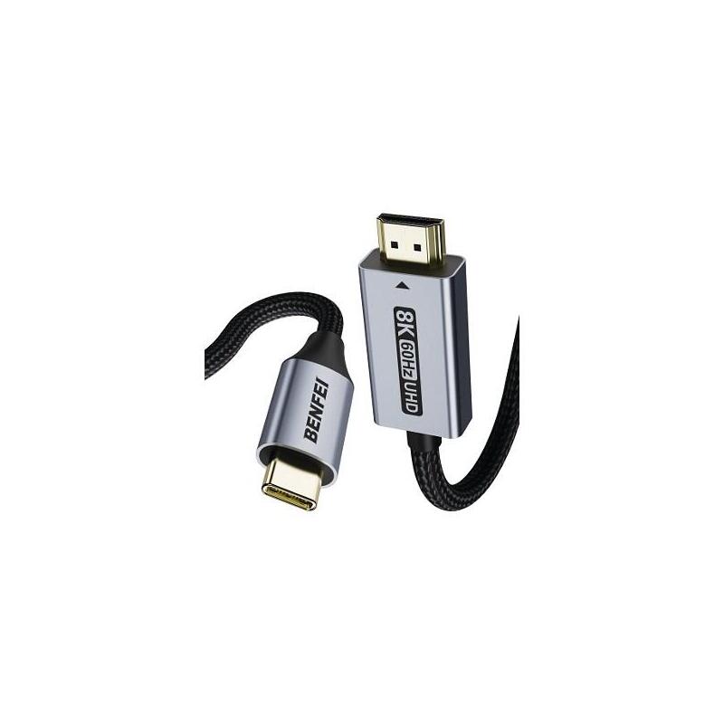 Benfei USB-C To HDMI 2.1 8K Cable - 1.8M 000388GREY