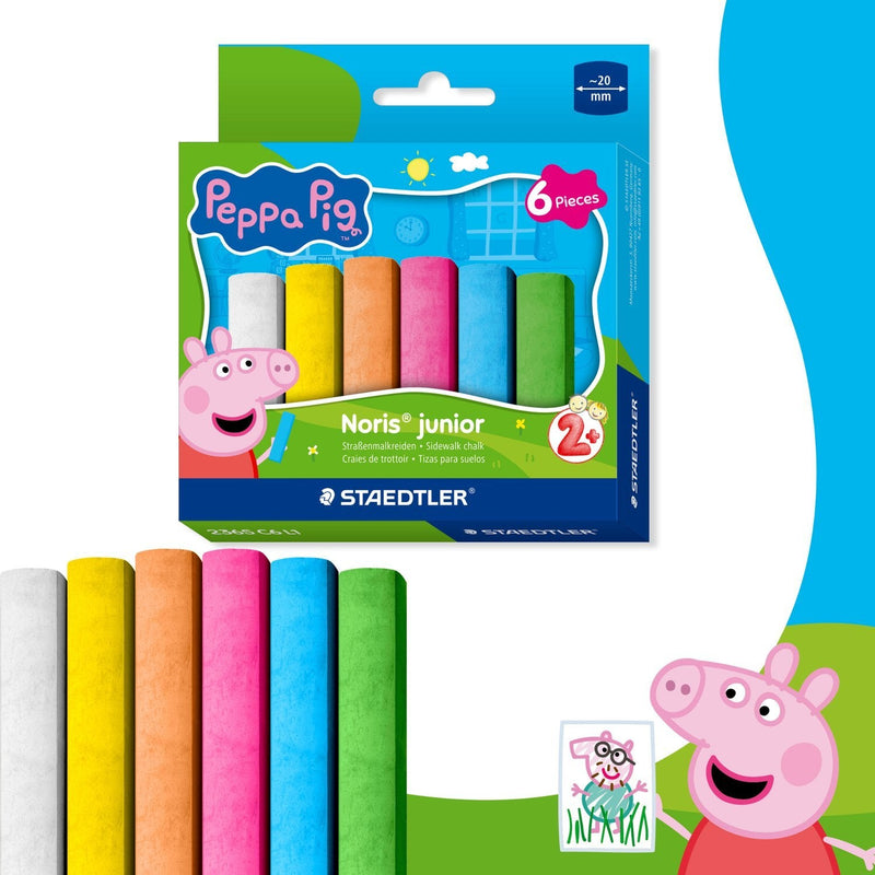 Staedtler Noris Junior Tizas Floor Peppa Pig Set Of 6 – Aceras And Asfalto – Children Large Superficies – Perf