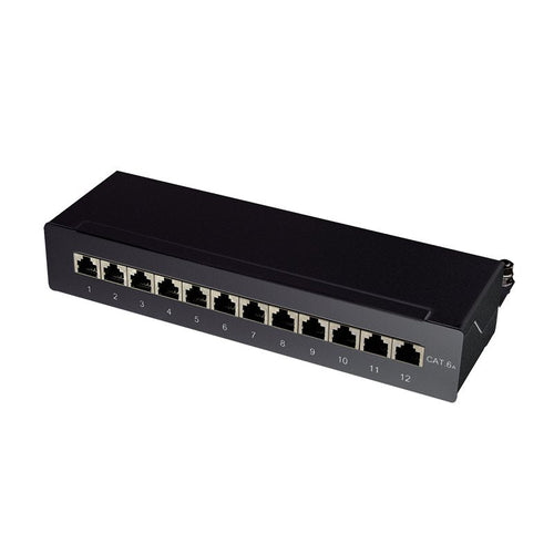 Logilink NP0019B Patchpanel Desk / Wall CAT.6A STP 12 Ports Black — image 1