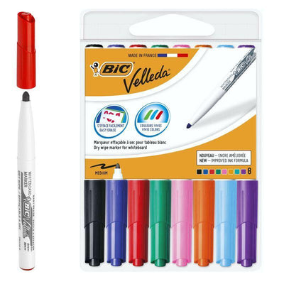 Bic Velleda Pack 8 Markers Whiteboard - Punta Conica — image 1