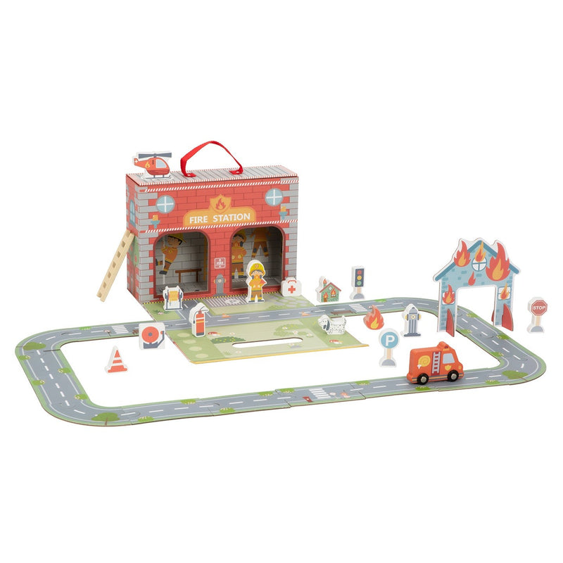 BusyKids Portable Fire Station Play Box