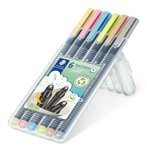 Staedtler Markers Punta Redonda Triplus Fineliner 334 SB6 Pa 0.3MM 6 Units Colours Pastel Surtidos — image 1