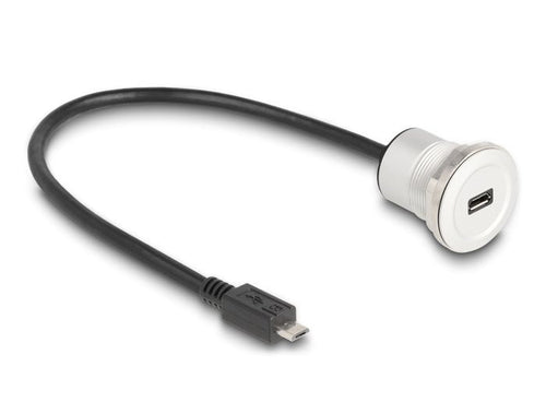 Delock USB 2.0 Micro-b Connector Female Recessed With Kabelp. St. Alu. 30CM — image 1