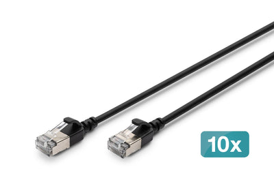 Digitus Network Cable CAT.6A F/FTP Slim 5M Black 10 Units — image 1