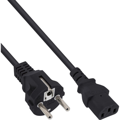 Inline® Power Cable Cee 7/7 Straight / 3PIN IEC C13 Male, Black 1.8M — image 1