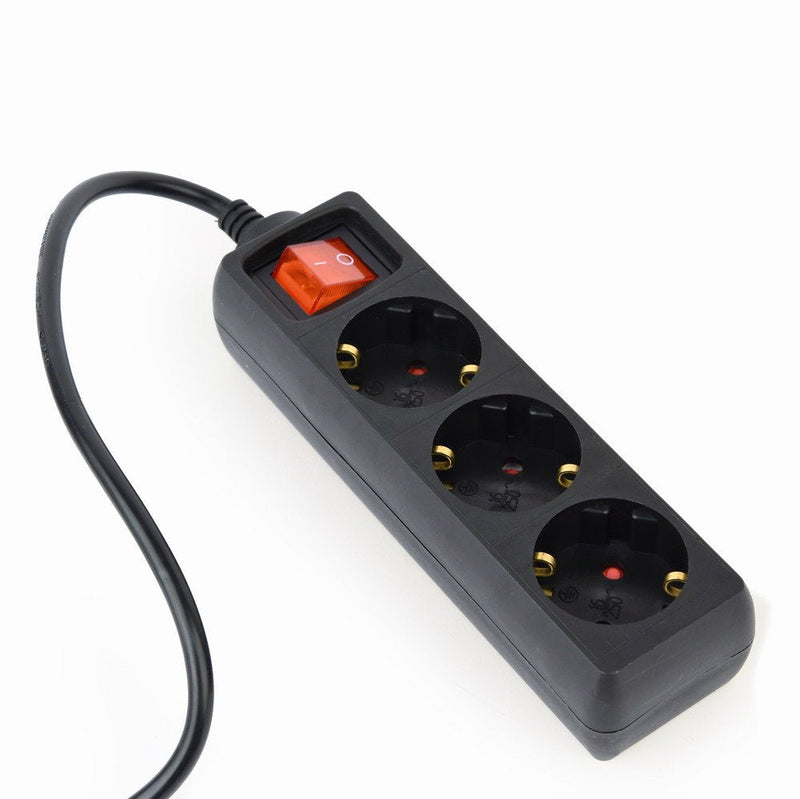 Energenie EG-PSU3-01 Power Strip UPS 3X Schuko, Switch With Fusible, 16A, Plug C14, 0.6M, Black