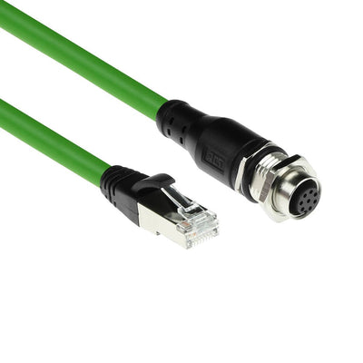 Industrial 3.00 Meters Sensor Cable M12A 8-PIN Female To RJ45 Male, Ultraflex Sf UTP Tpe Cable Shielded — image 1