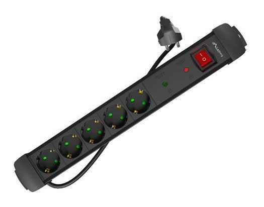 Lanberg Power Strip SP1 5 Sockets Schuko Protection Up To 2500W Black 5M