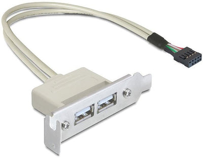 Delock Slot Bracket USB 2.0 Low Profile 2 Ports — image 1