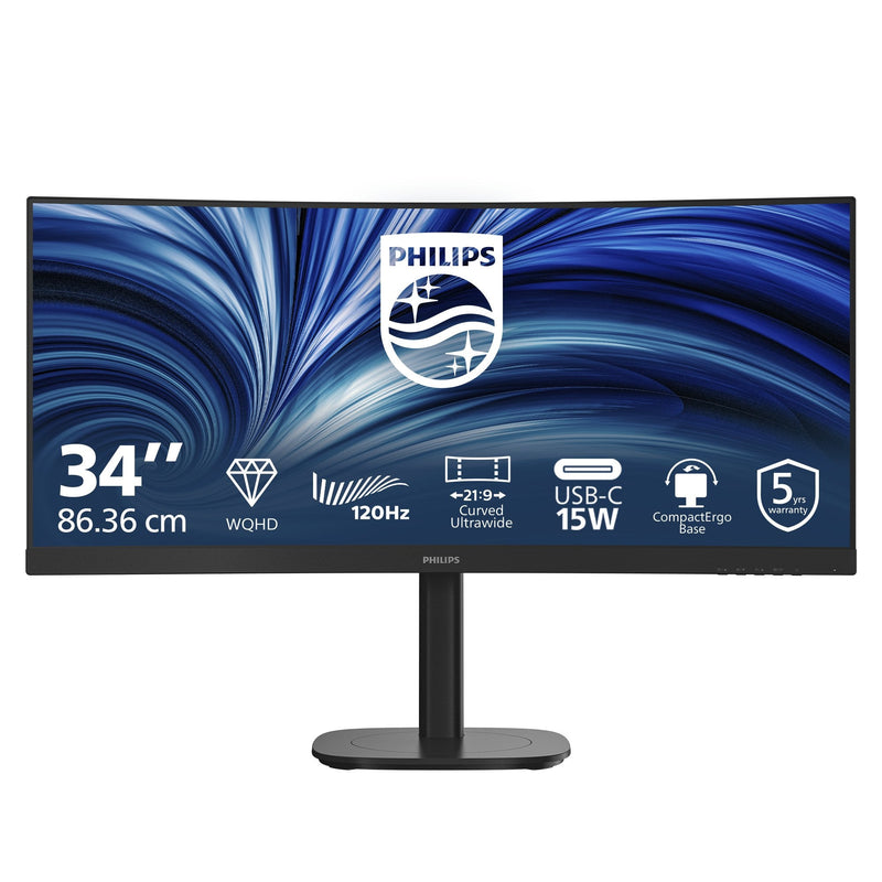 Philips Monitor 34,0 34B2N3500C 21:09 2x HDMI + DP + USB Black
