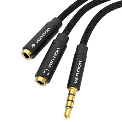 Vention Cable Stereo Bbmby Jack 3.5 Male 2X Jack 2.5 Female 30CM Black
