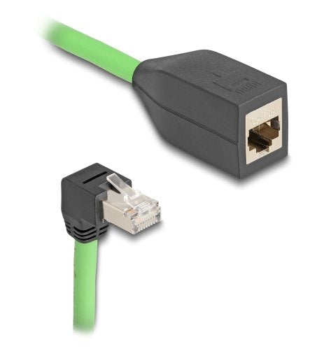 Delock RJ45 Network Cable Alargador CAT.6A Connector Male Abajo Angulado a Connector Female Sf UTP Schleppkett — image 1