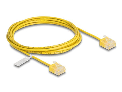 Delock RJ45 Network Cable CAT.6 UTP Ultra Slim 2M Yellow With Kurzen Machon — image 1
