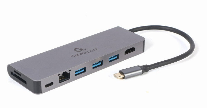 Gembird A-CM-COMBO5-05 Multi Port Adapter USB Type-c 5IN1 Hub + HDMI + Pd + Card Reader + LAN
